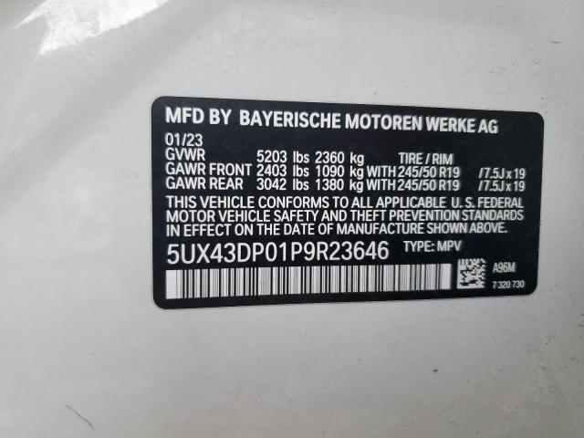 5UX43DP01P9R23646 BMW X3 Sdrive30i