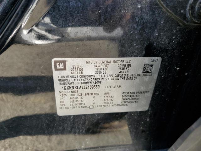 1GKKNKLA7JZ109650 GMC ACADIA SLE