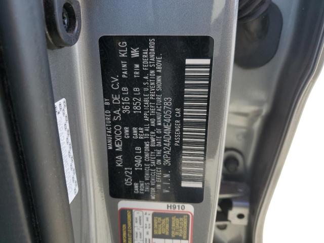 3KPA24AD4ME405783 KIA RIO LX