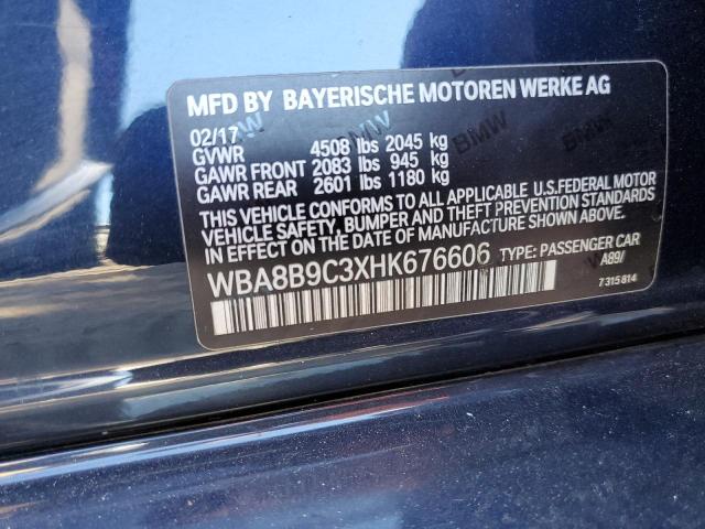 WBA8B9C3XHK676606 BMW 330 I