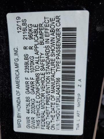 1HGCV1F3XLA043766 Honda Accord Sport
