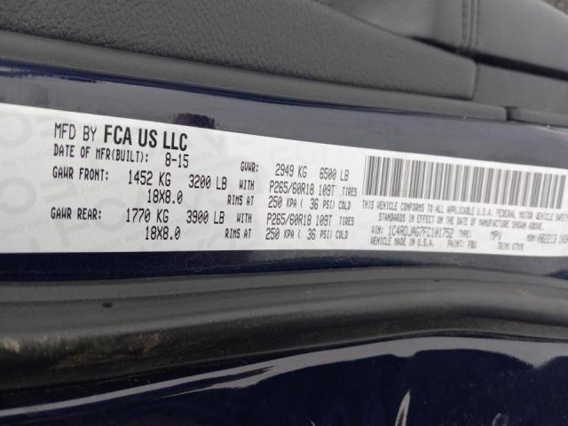 1C4RDJAG7FC101752 Dodge Durango Sxt
