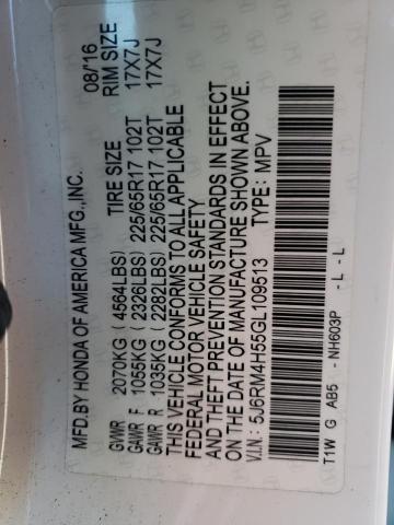 5J6RM4H55GL109513 Honda CR-V EX