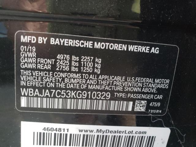WBAJA7C53KG910329 BMW 530 XI