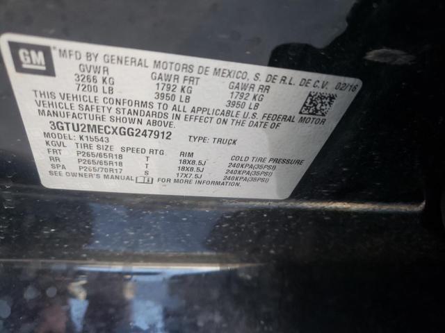 3GTU2MECXGG247912 GMC Sierra K1500 Sle