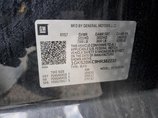 1GKS2BKC9HR382210 GMC YUKON SLT