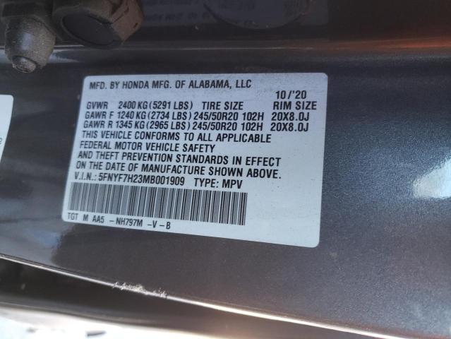 5FNYF7H23MB001909 Honda Passport Sport