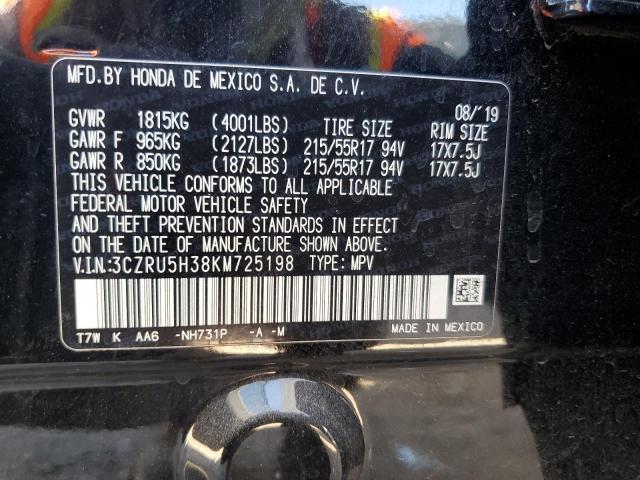 3CZRU5H38KM725198 Honda HR-V LX