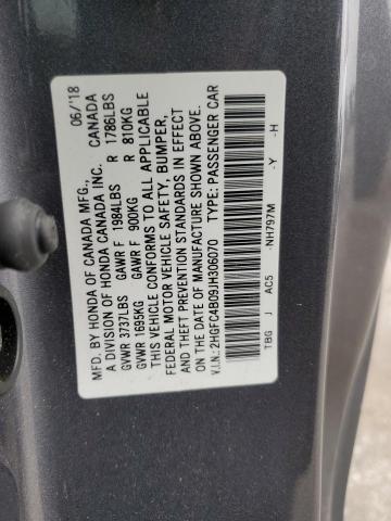 2HGFC4B09JH306070 Honda Civic Lx
