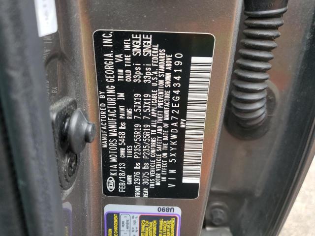 5XYKWDA72EG434190 KIA SORENTO SX
