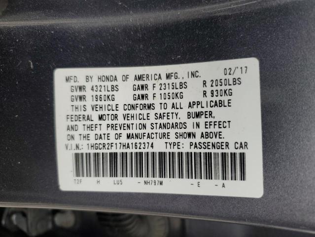 1HGCR2F17HA162374 Honda Accord Sport Special Edition