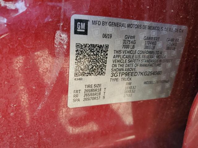 3GTP9EED7KG254560 GMC Sierra K1500 At4