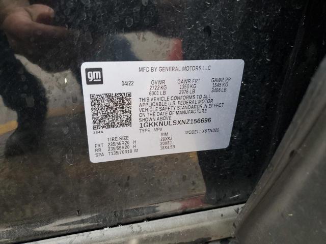 1GKKNULSXNZ156696 GMC ACADIA SLT