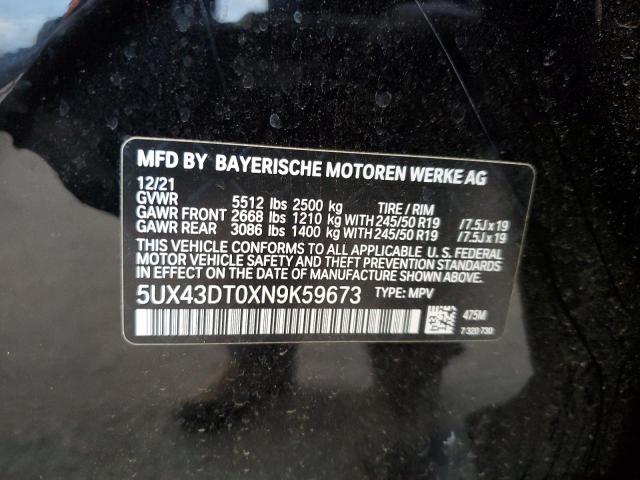 5UX43DT0XN9K59673 BMW X4 M40i