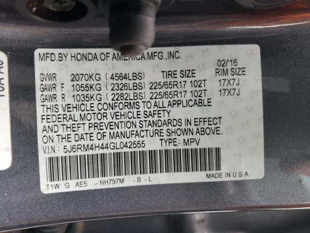 5J6RM4H44GL042555 Honda CR-V SE