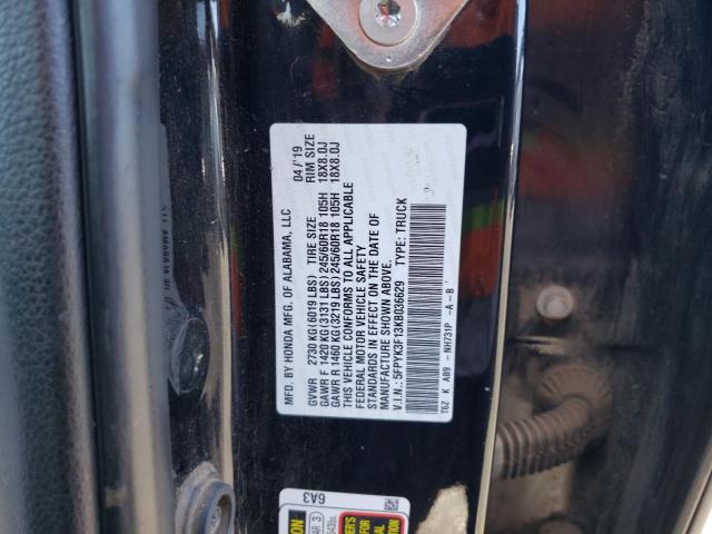 5FPYK3F13KB036629 Honda Ridgeline Sport