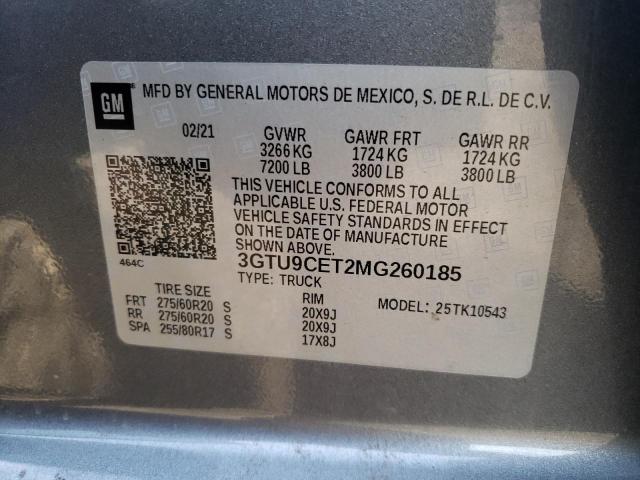 3GTU9CET2MG260185 GMC Sierra K1500 Elevation