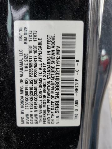 5FNRL5H43GB001321 Honda ODYSSEY EX