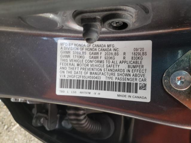 2HGFC2F85LH590403 Honda Civic Sport
