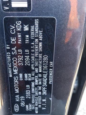 3KPF34AD4LE161280 KIA Forte Gt Line
