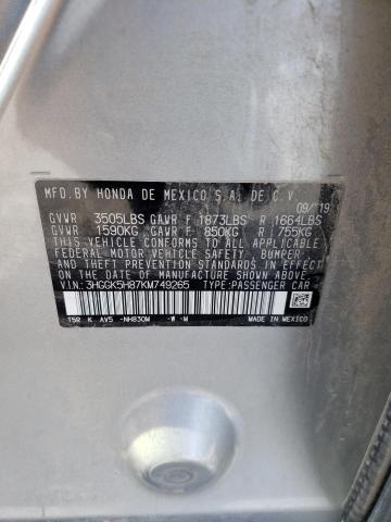 3HGGK5H87KM749265 Honda FIT EX