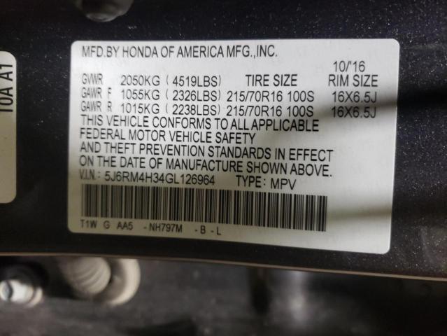 5J6RM4H34GL126964 Honda CR-V LX