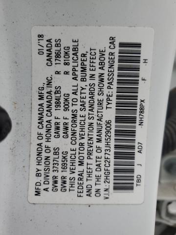 2HGFC2F73JH529006 Honda CIVIC EX