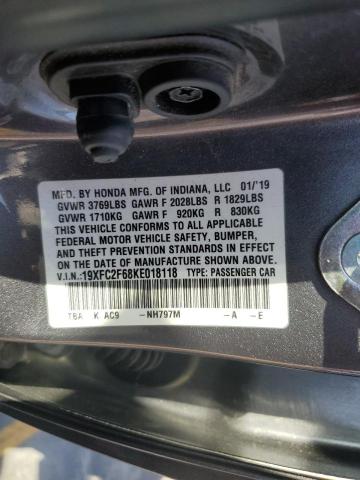 19XFC2F68KE018118 Honda Civic Lx