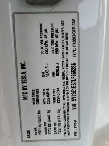 5YJ3E1EB7LF665286 Tesla MODEL 3