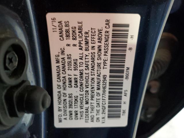 2HGFC1F77HH632949 Honda CIVIC EXL