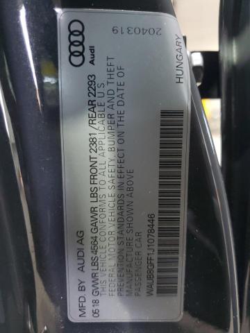 WAUB8GFF1J1078446 Audi A3 PREMIUM