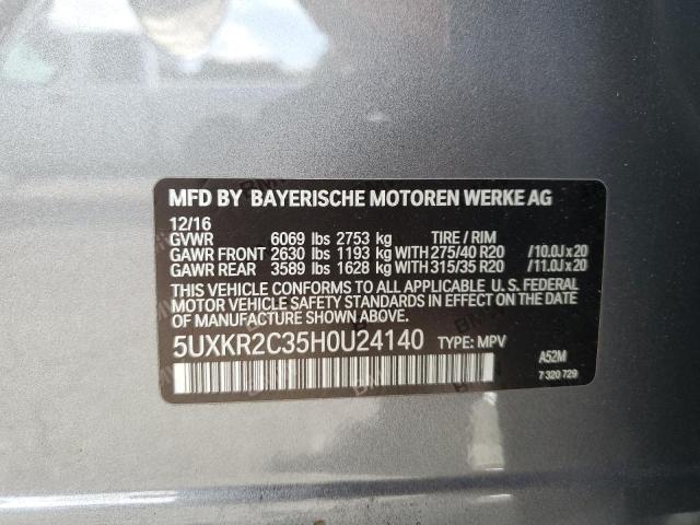 5UXKR2C35H0U24140 BMW X5 Sdrive35i