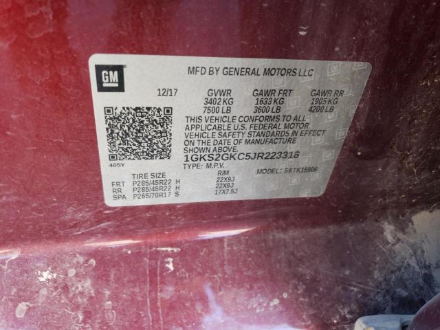 1GKS2GKC5JR223316 GMC Yukon Xl K1500 Slt