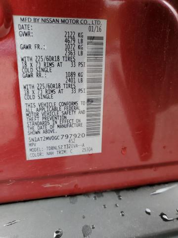 5N1AT2MV0GC797920 Nissan ROGUE S