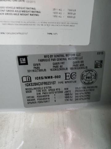 1GKS2BKCXFR623107 GMC YUKON SLT
