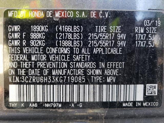 3CZRU6H33KG719085 Honda HR-V LX