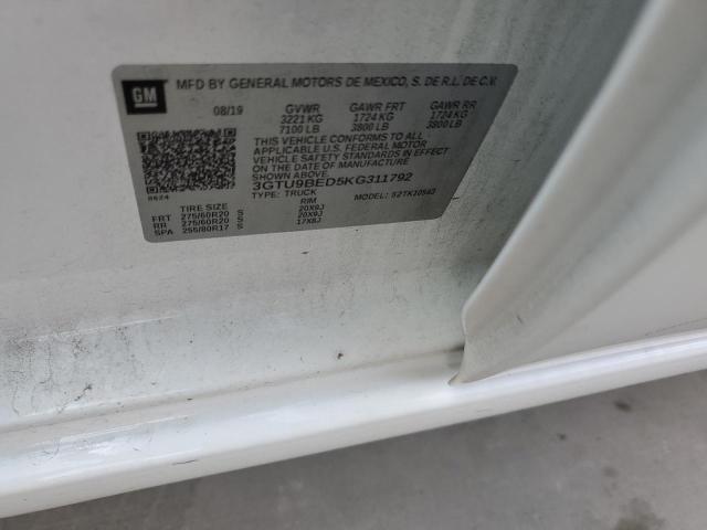 3GTU9BED5KG311792 GMC Sierra K1500 Sle