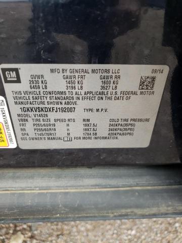 1GKKVSKDXFJ192007 GMC Acadia Slt-2