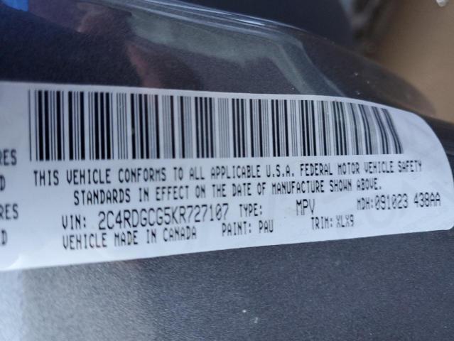 2C4RDGCG5KR727107 Dodge Grand Caravan Sxt