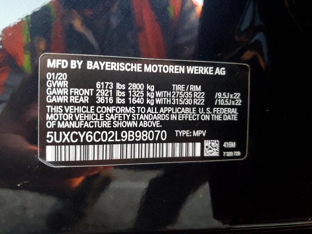 5UXCY6C02L9B98070 BMW X6 Xdrive40i