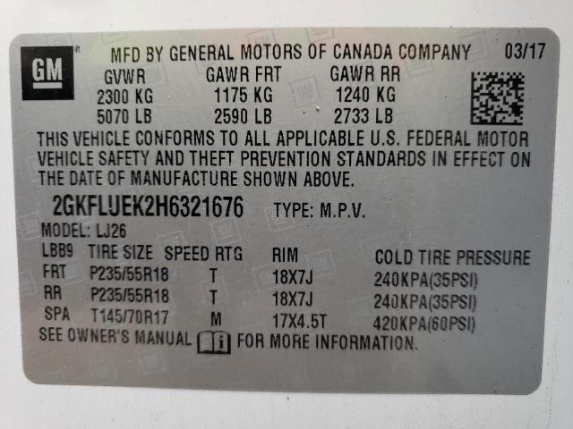2GKFLUEK2H6321676 GMC Terrain Slt