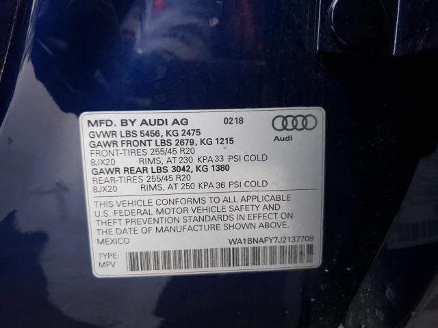 WA1BNAFY7J2137708 Audi Q5 Premium Plus