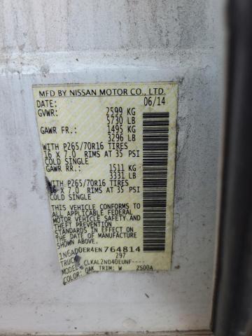 1N6AD0ER4EN764814 Nissan FRONTIER S