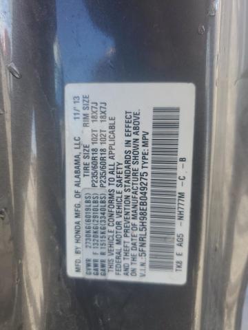 5FNRL5H98EB049275 Honda Odyssey Touring