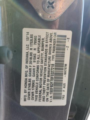 19XFB2F70FE027218 Honda CIVIC SE