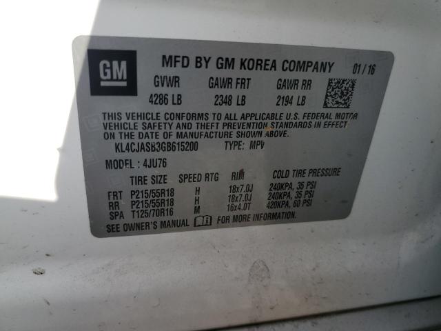 KL4CJASB3GB615200 Buick Encore