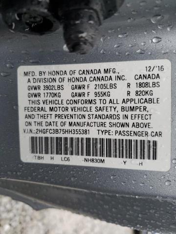 2HGFC3B75HH355381 Honda CIVIC EXL