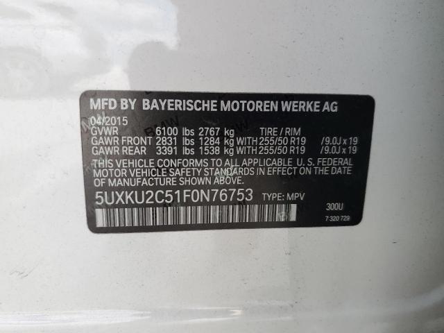5UXKU2C51F0N76753 BMW X6 Xdrive35i