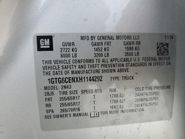 1GTG6CENXH1144292 GMC CANYON SLE