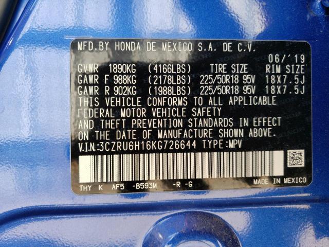 3CZRU6H16KG726644 Honda HR-V SPORT